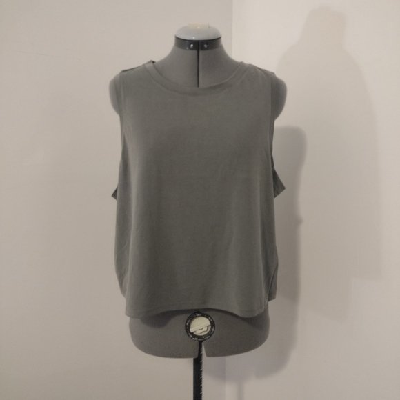 Silky Sueded Jersey Cropped Muscle Tank - Picture 1 of 8